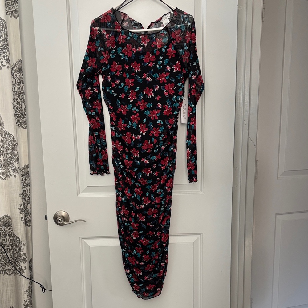 Chic Long Sleeve Floral Dress